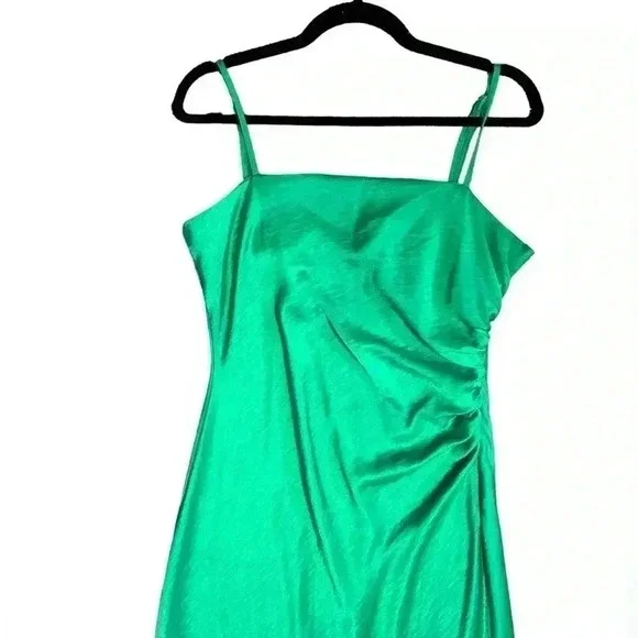 HOUSE OF HARLOW 1960 Square Neckline Long Green Dress Size L - Picture 3 of 6